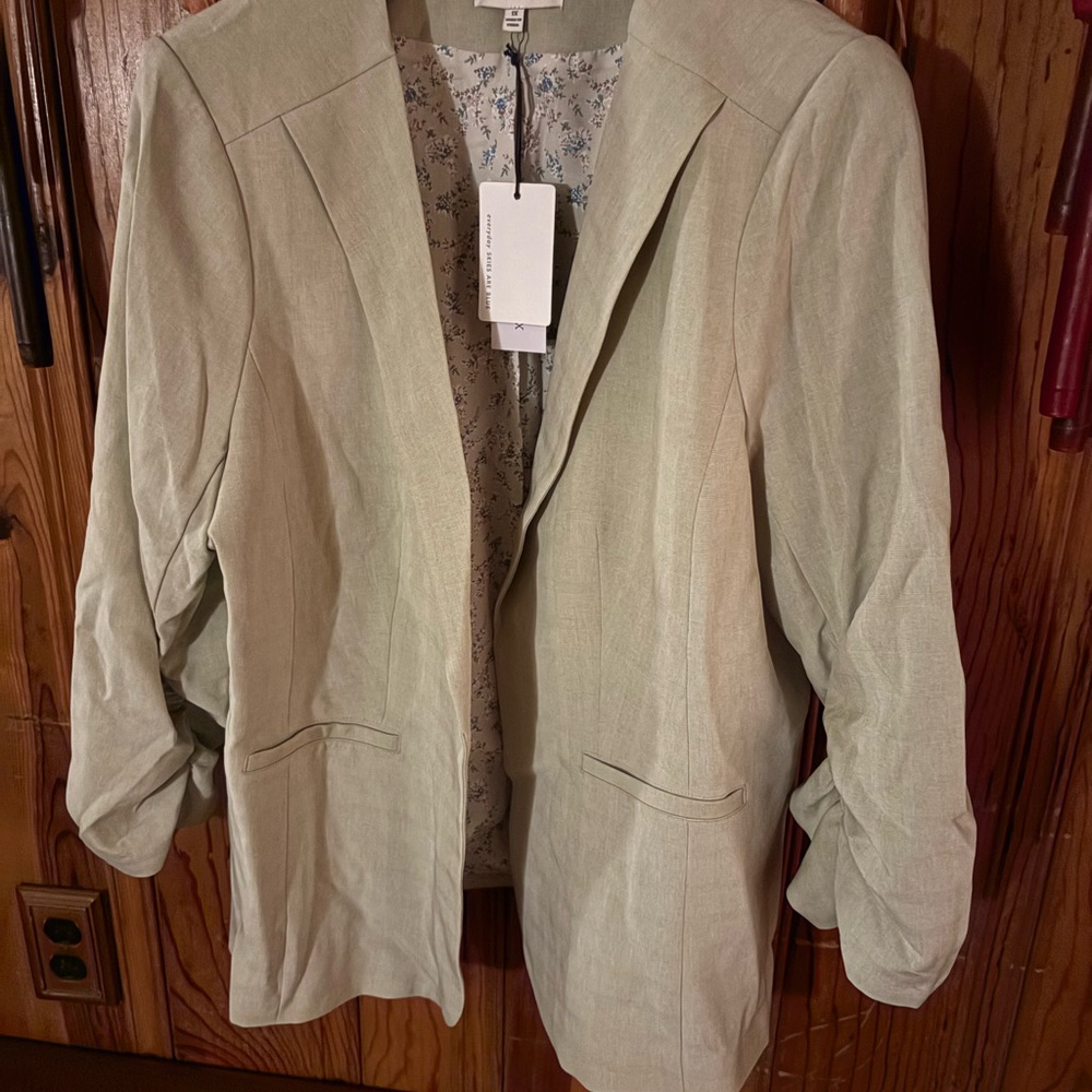 Skies Are Blue Women's Light Green Blazer XL